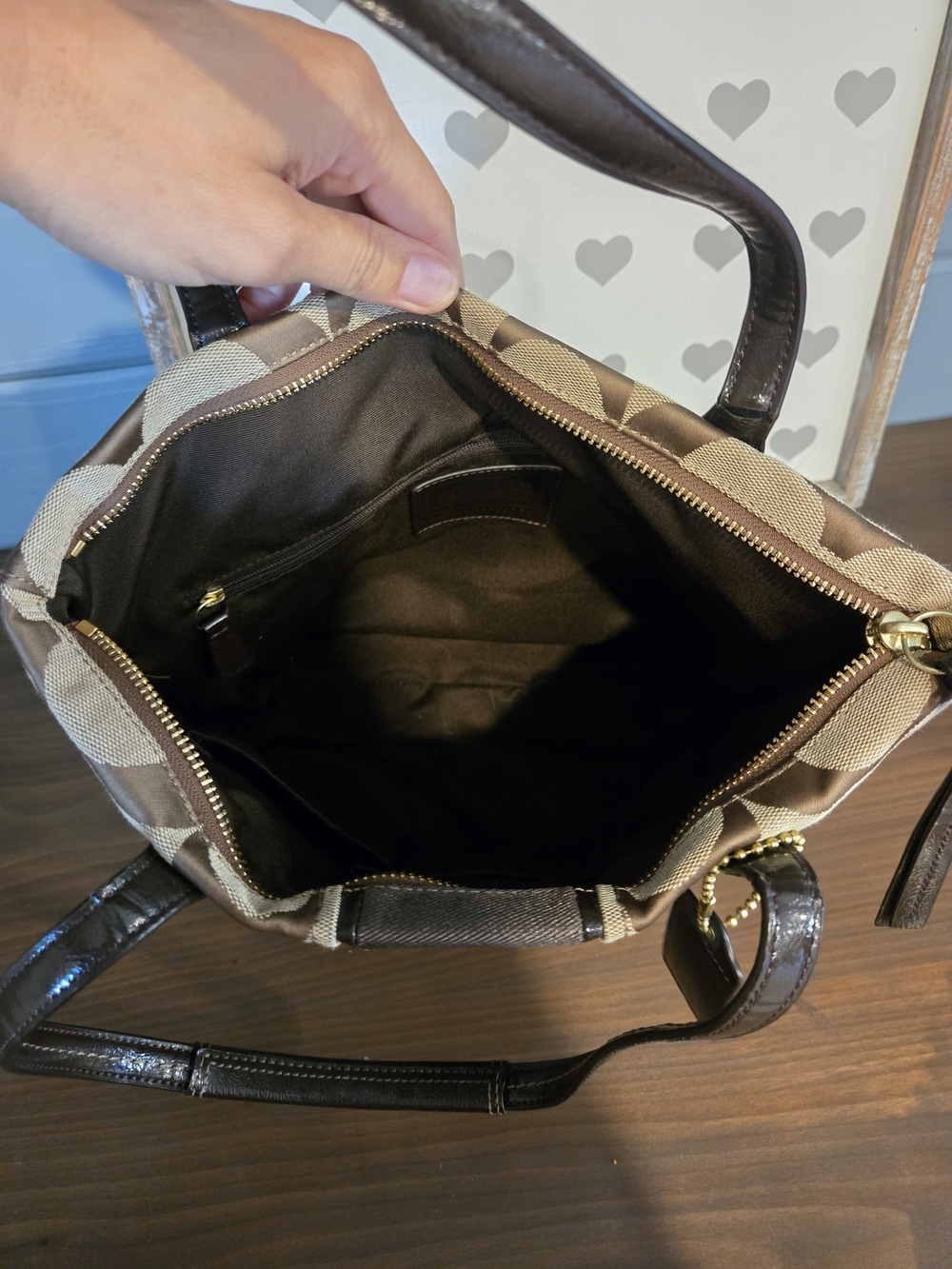 Coach Signature Canvas Tote Bag in Brown - Picture 2 of 12